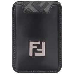 Punge & Kortholder^Fendi Tjek Motiv Læderkortholder Sort