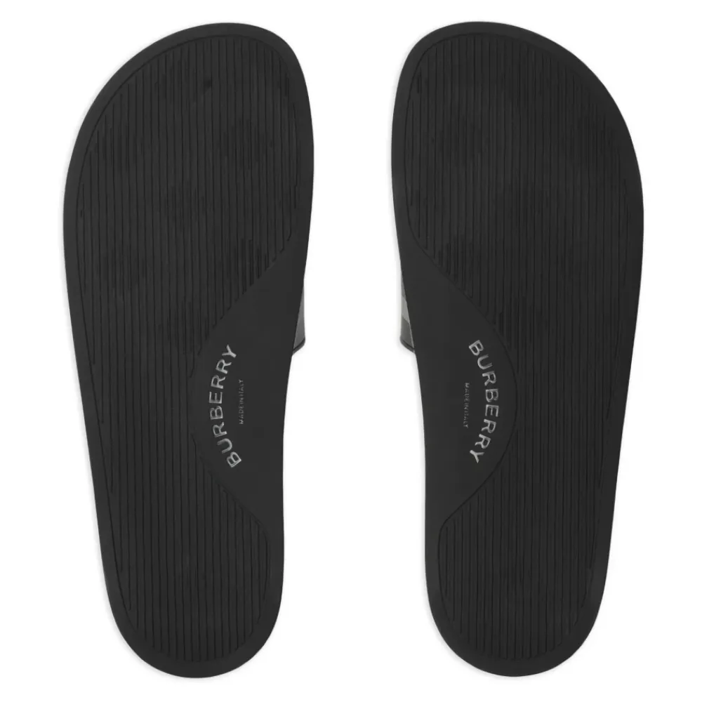 Sandaler<Burberry Tjek Print e Sandaler Produceret i Italien Sort