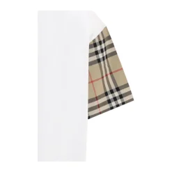 T-Shirts^Burberry Tjek Ærmer T-Shirt Hvid
