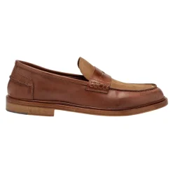 Loafers<Elia Maurizi To-farvet Penny Loafer i Tan & Tobak Brun