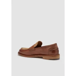Loafers<Elia Maurizi To-farvet Penny Loafer i Tan & Tobak Brun