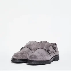Business Sko<Florsheim Tower Suede Cap Toe Double Monk Grå