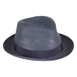 Huer, Kasketter & Hatte<Borsalino Treccia Canapa Tesa Piccola Blå