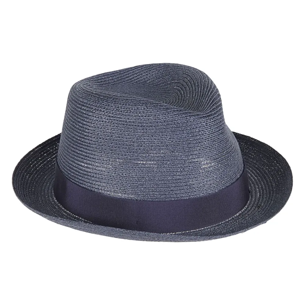 Huer, Kasketter & Hatte<Borsalino Treccia Canapa Tesa Piccola Blå