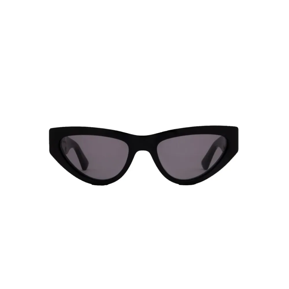 Solbriller<Bottega Veneta Triangle Metal Detail Cat Eye Solbriller Sort