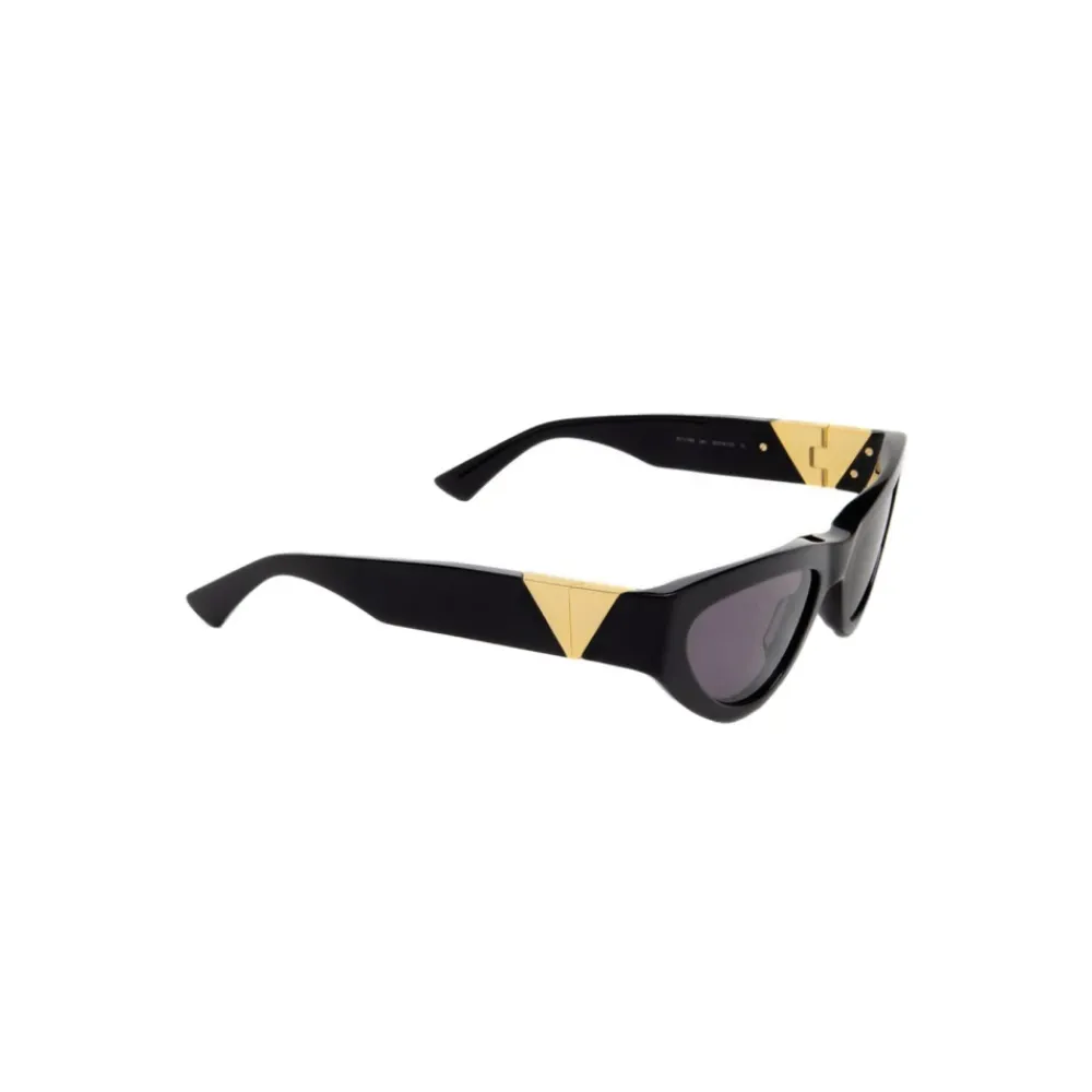 Solbriller<Bottega Veneta Triangle Metal Detail Cat Eye Solbriller Sort