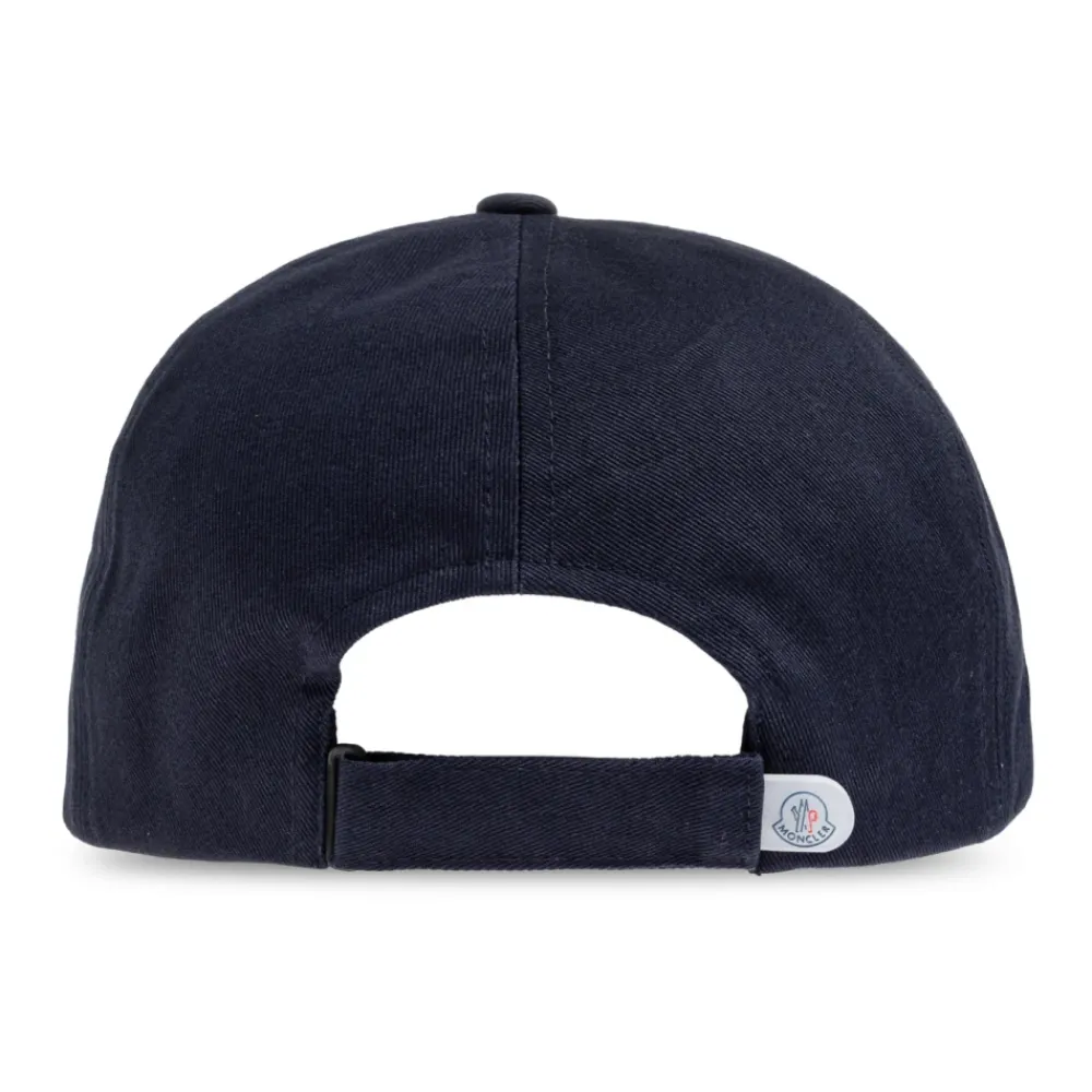Huer & Kasketter^Moncler Tricolor Logo Bomuld Baseball Cap Blå