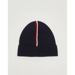 Huer & Kasketter^Moncler Tricolor Trimmed Wool Beanie Blå