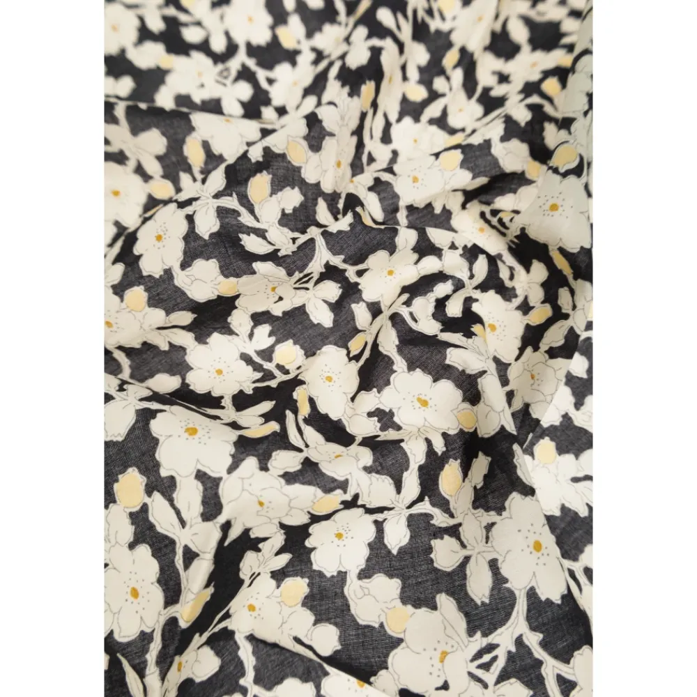 Halstørklæde^Bonpoint Tørklæde med blomstermotiv Sort