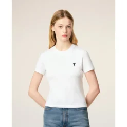 T-Shirts^Ami Paris T-shirt Coeur Hvid