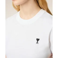 T-Shirts^Ami Paris T-shirt Coeur Hvid