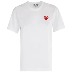 T-Shirts<Comme des Garçons Play T-Shirt Emblem Hvid