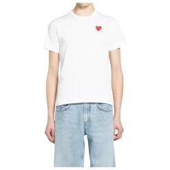 T-Shirts<Comme des Garçons Play T-Shirt Emblem Knit Hvid