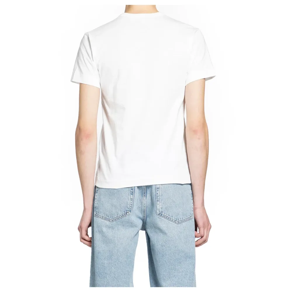 T-Shirts<Comme des Garçons Play T-Shirt Emblem Knit Hvid