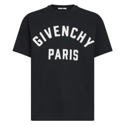 T-Shirts^Givenchy T-shirt i bomuld med Paris-broderi Sort