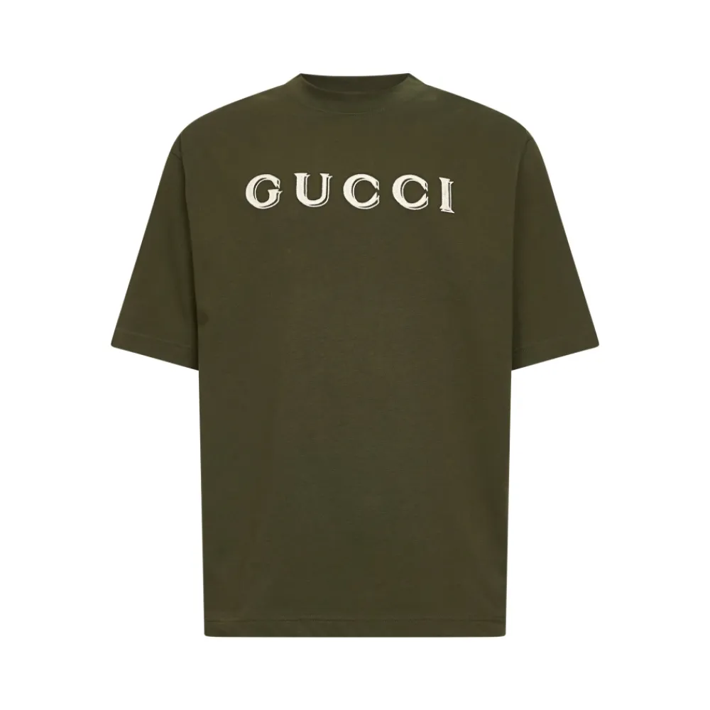 T-Shirts^Gucci T-shirt i bomuldsjersey med broderi Grøn