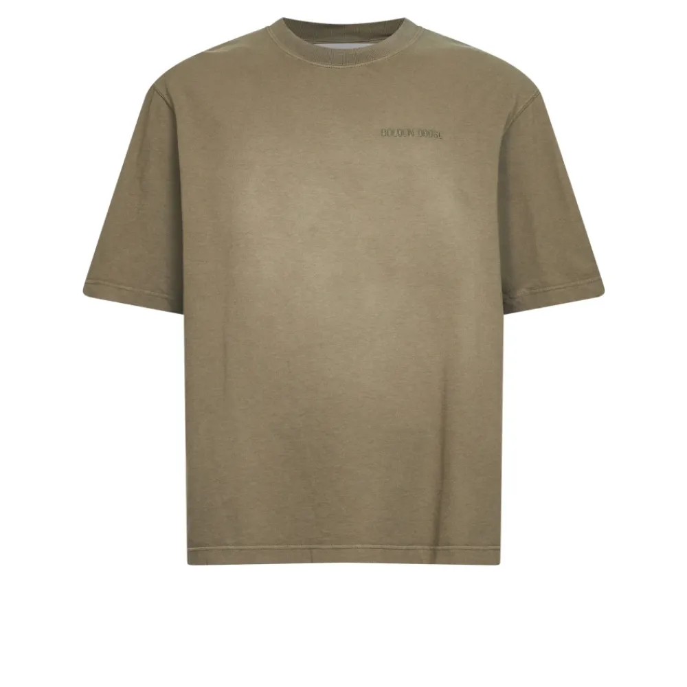 T-Shirts^Golden Goose T-shirt i bomuldsjersey med broderet logo Beige