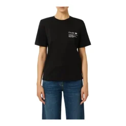 T-Shirts<Elisabetta Franchi T-shirt i kraftig bomuldsjersey med brystlomme Sort