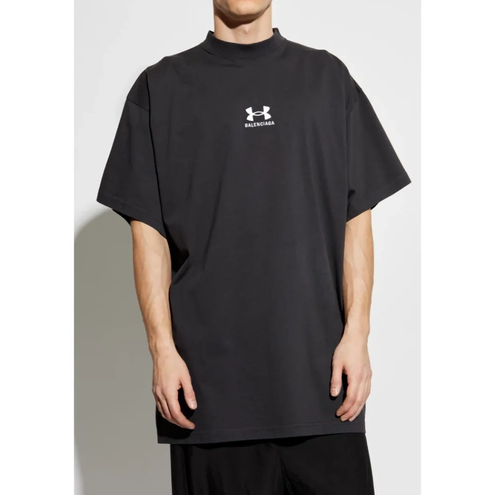 T-Shirts<Balenciaga T-shirt med broderet logo Sort