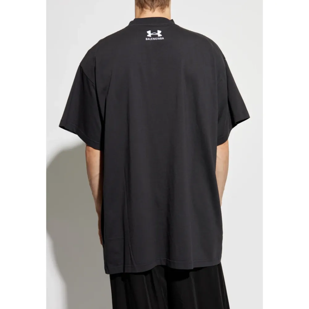 T-Shirts<Balenciaga T-shirt med broderet logo Sort
