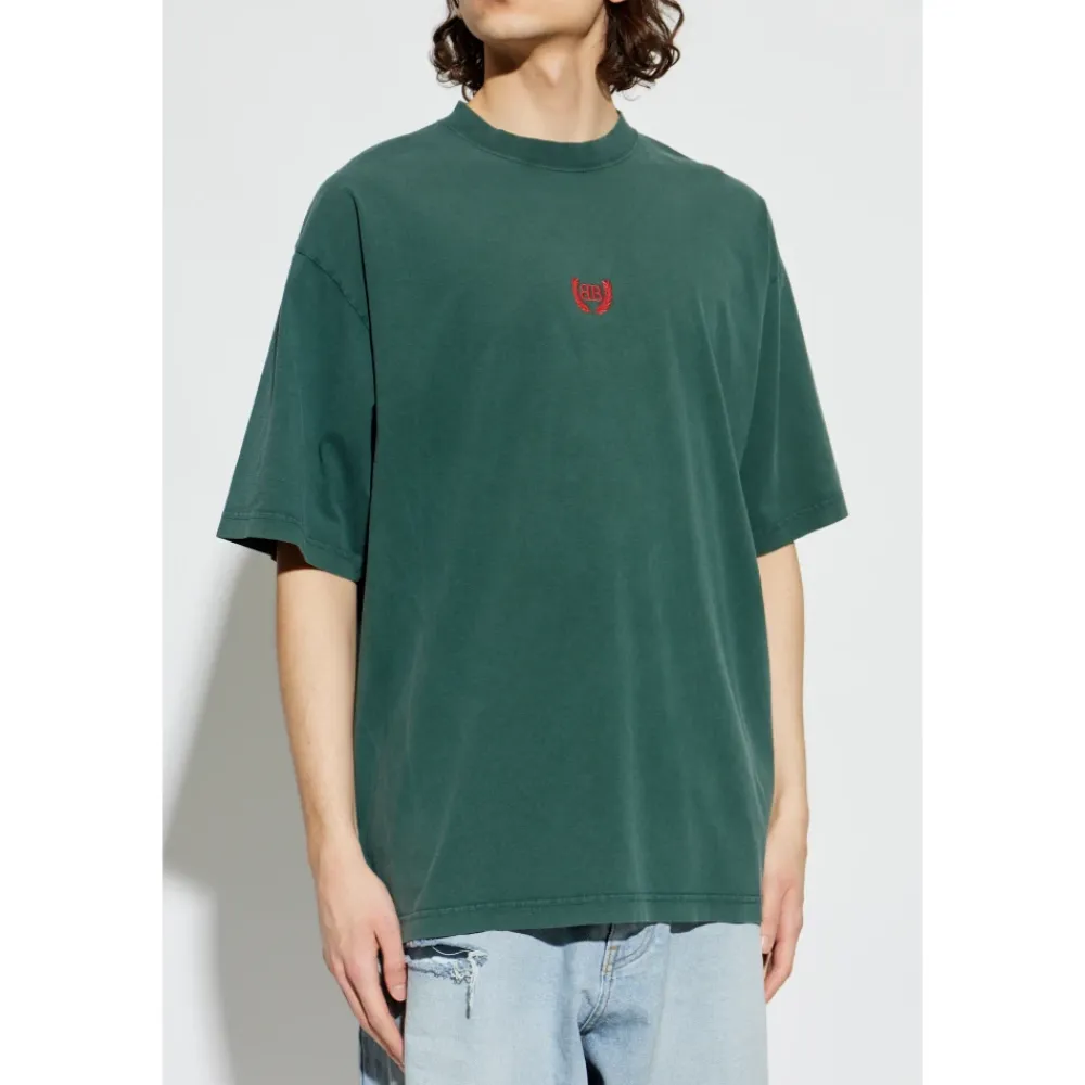 T-Shirts<Balenciaga T-shirt med broderet logo Grøn
