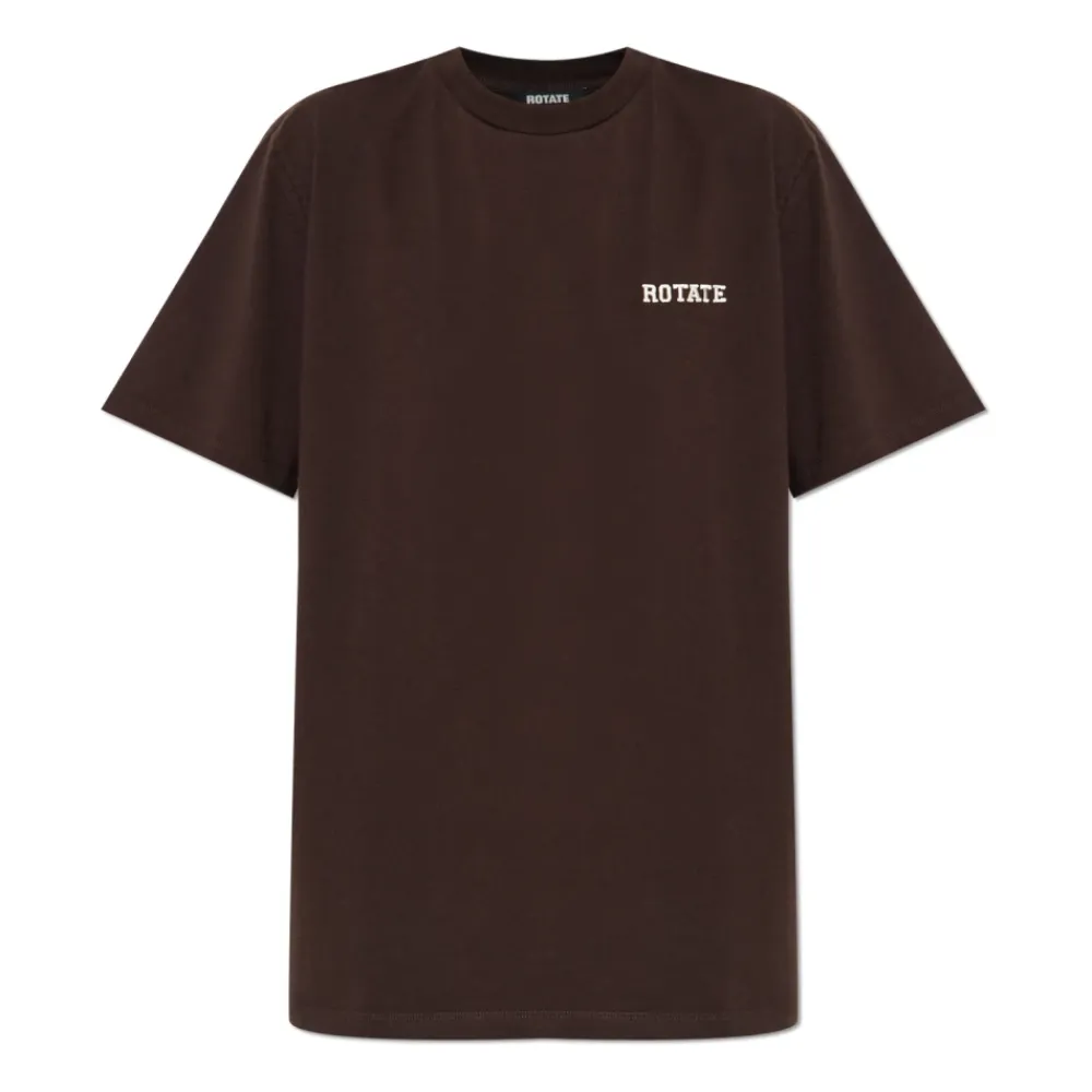 T-Shirts<ROTATE Birger Christensen T-shirt med broderet logo Brun