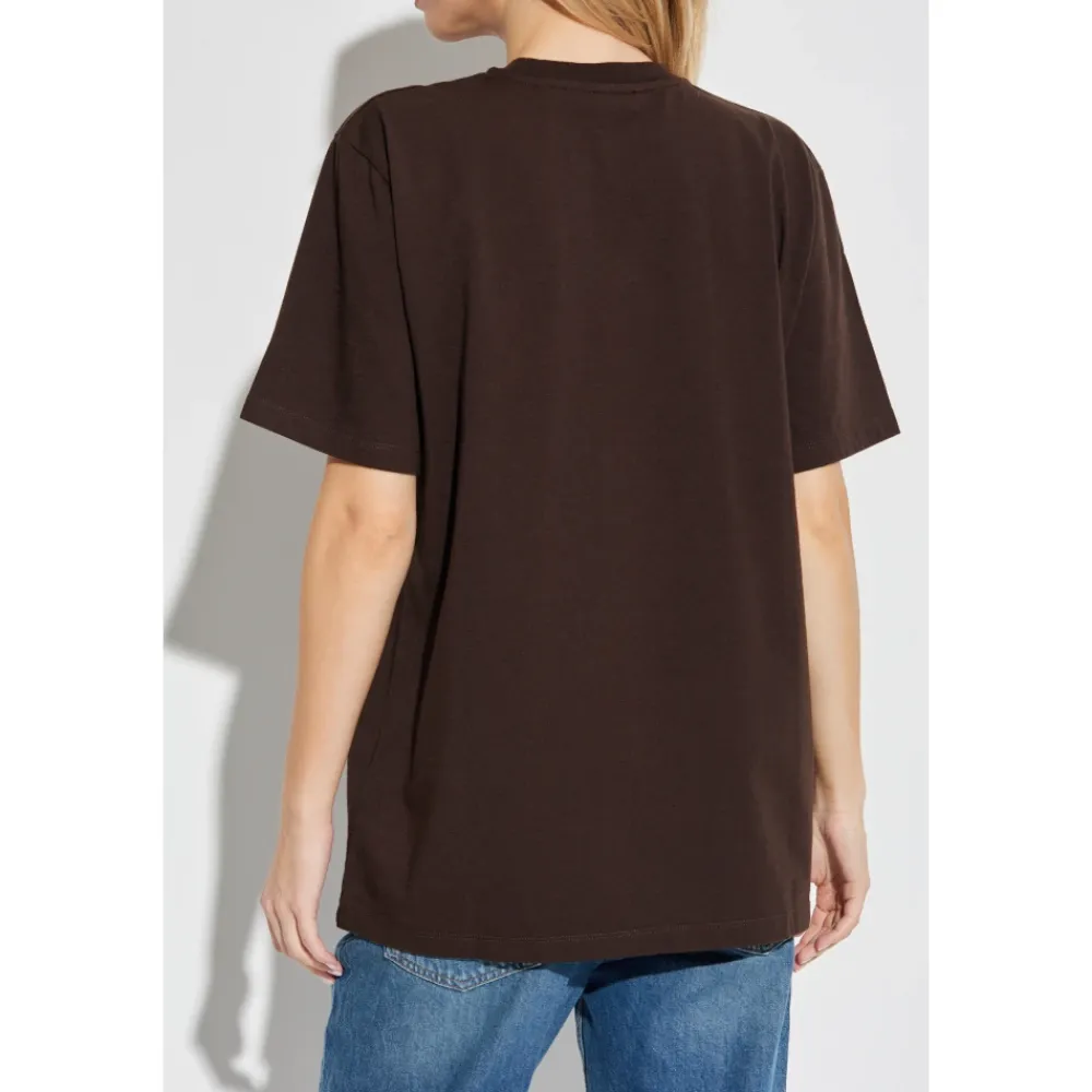 T-Shirts<ROTATE Birger Christensen T-shirt med broderet logo Brun