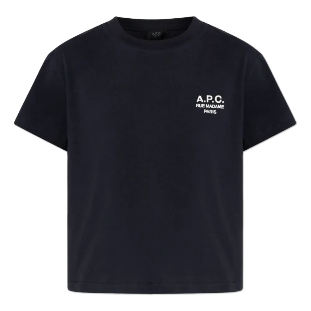 T-Shirts^A.P.C. T-shirt med broderet logo Sort