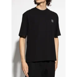 T-Shirts<Stone Island T-shirt med logo Sort