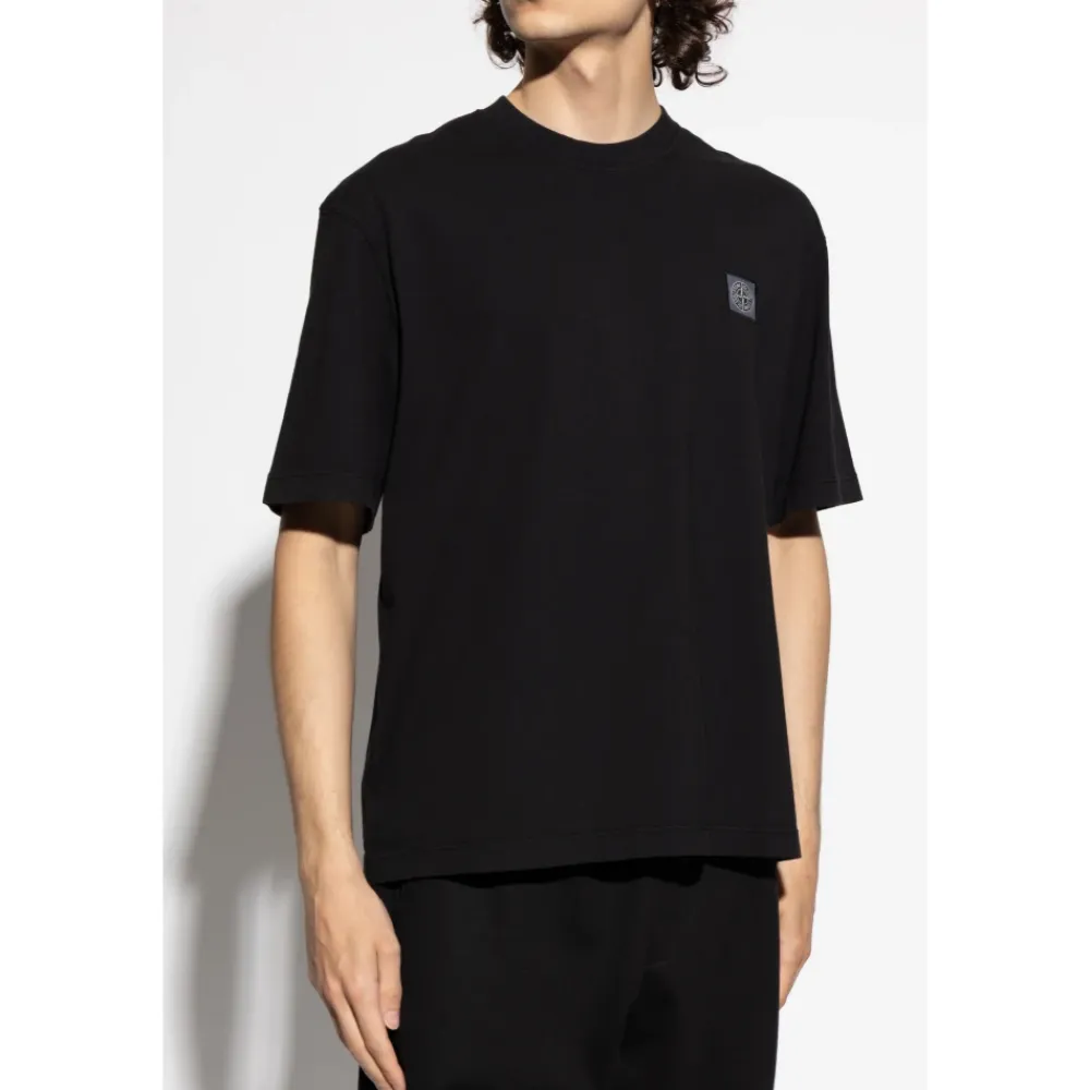T-Shirts<Stone Island T-shirt med logo Sort