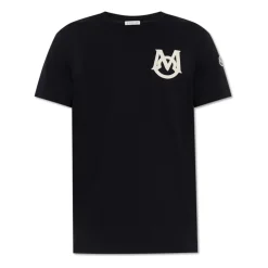 T-Shirts^Moncler T-shirt med logo Blå