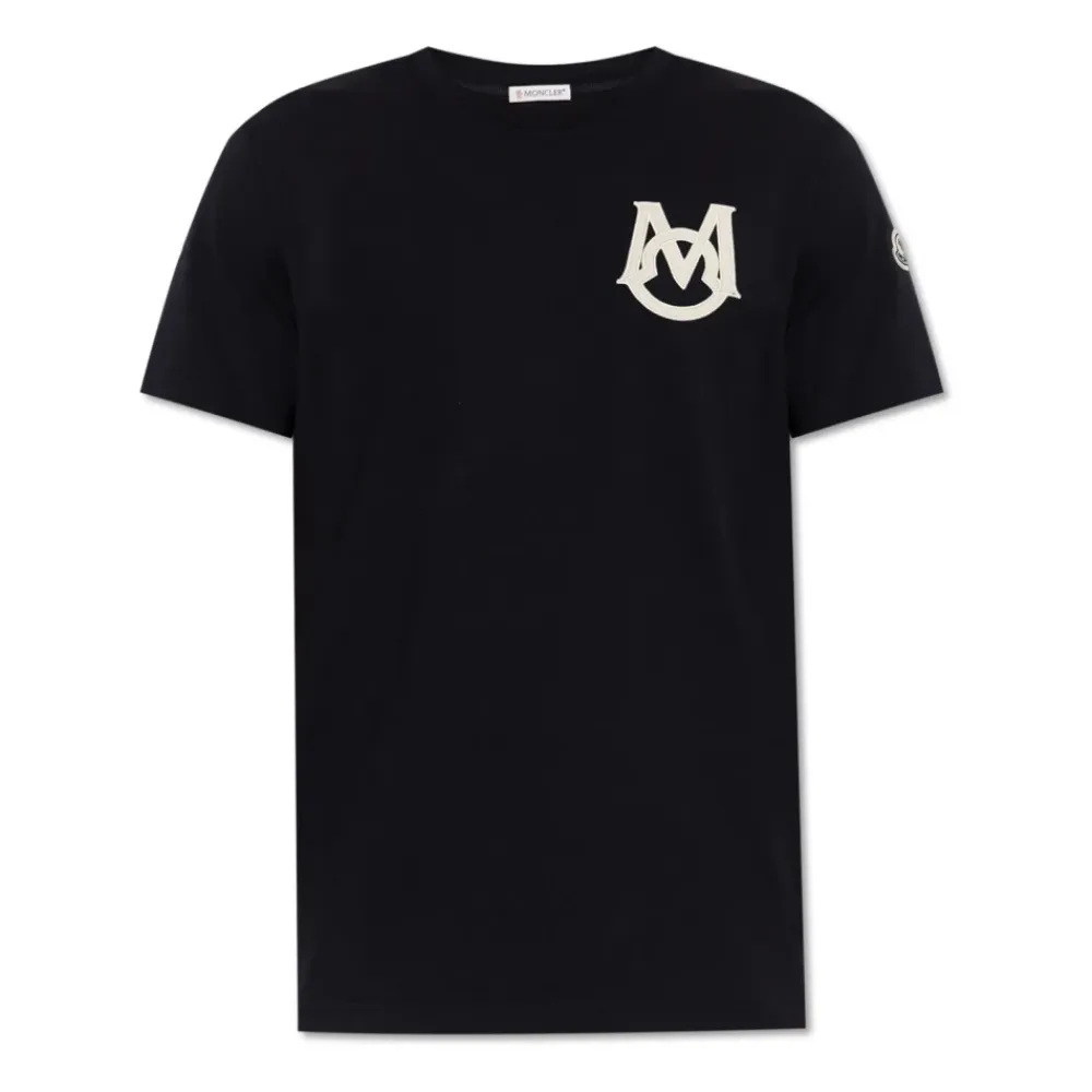T-Shirts^Moncler T-shirt med logo Blå