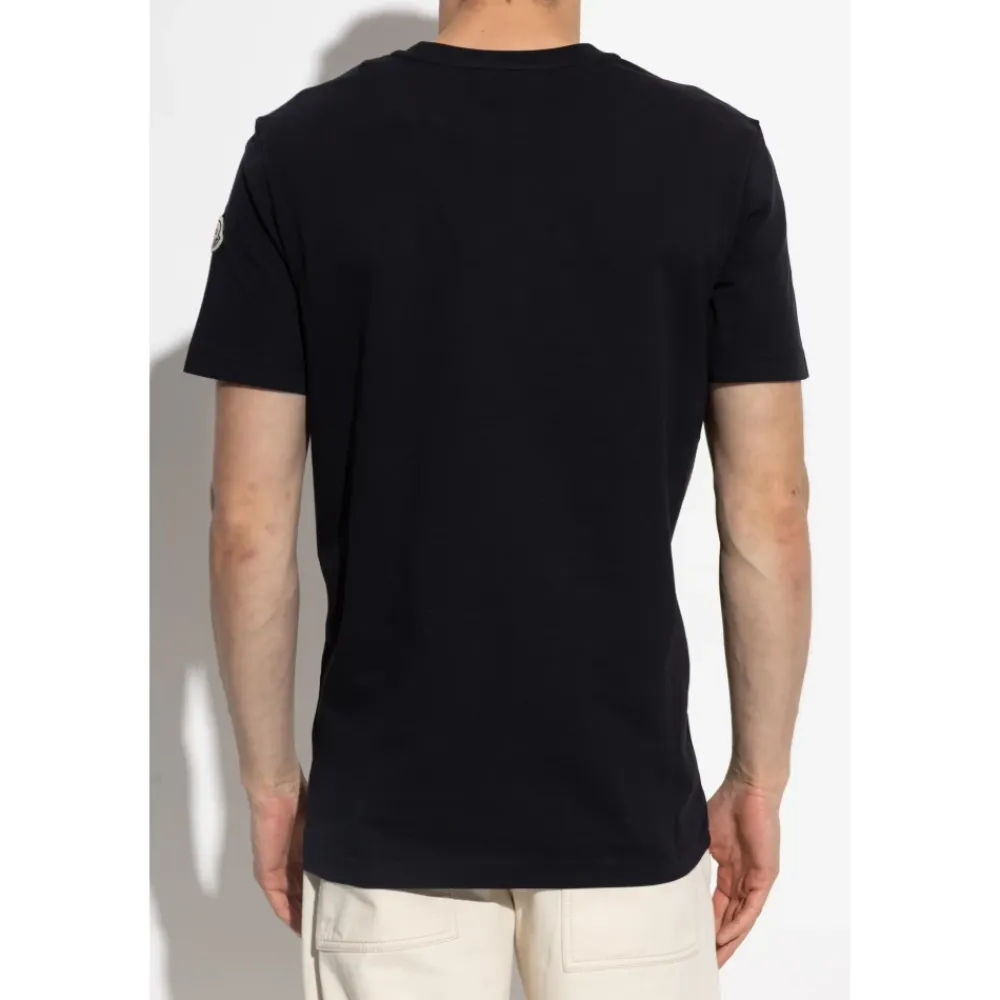 T-Shirts^Moncler T-shirt med logo Blå