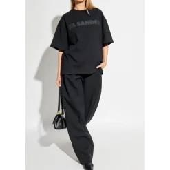 T-Shirts^Jil Sander T-shirt med logo Sort