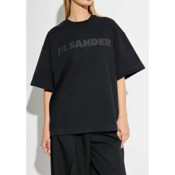 T-Shirts^Jil Sander T-shirt med logo Sort