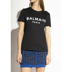 T-Shirts<Balmain T-shirt med logo Sort