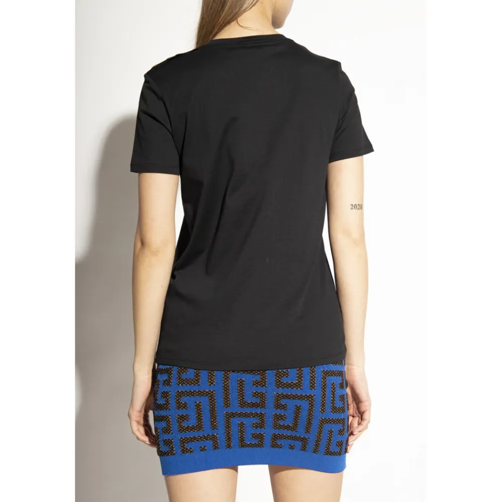 T-Shirts<Balmain T-shirt med logo Sort