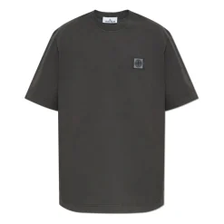 T-Shirts^Stone Island T-shirt med logo Grå