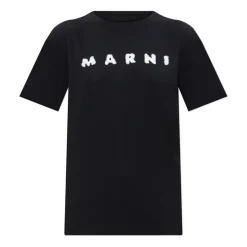 T-Shirts^Marni T-shirt med logo Sort