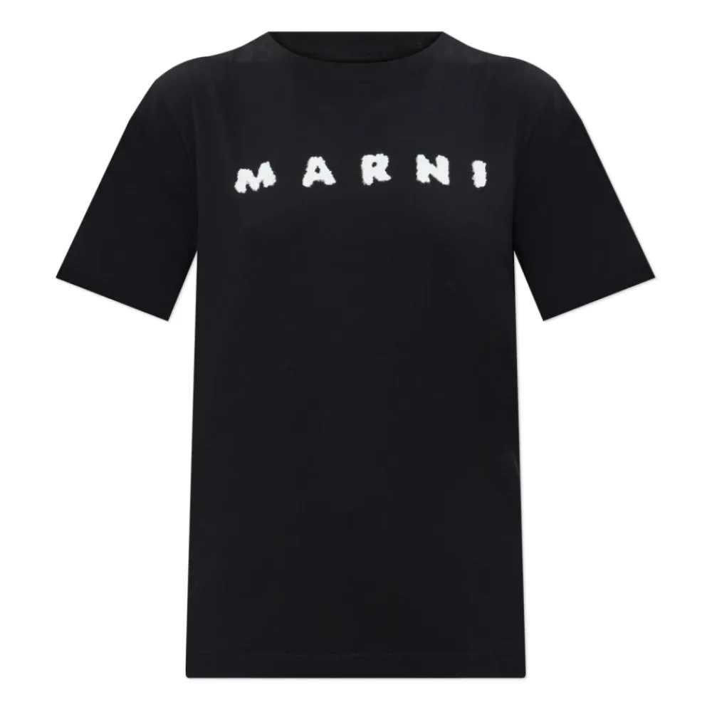 T-Shirts^Marni T-shirt med logo Sort