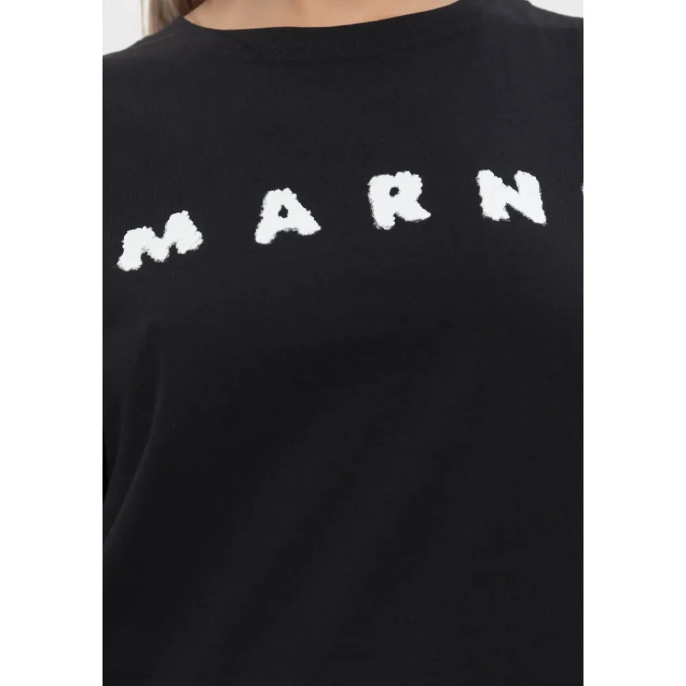 T-Shirts^Marni T-shirt med logo Sort
