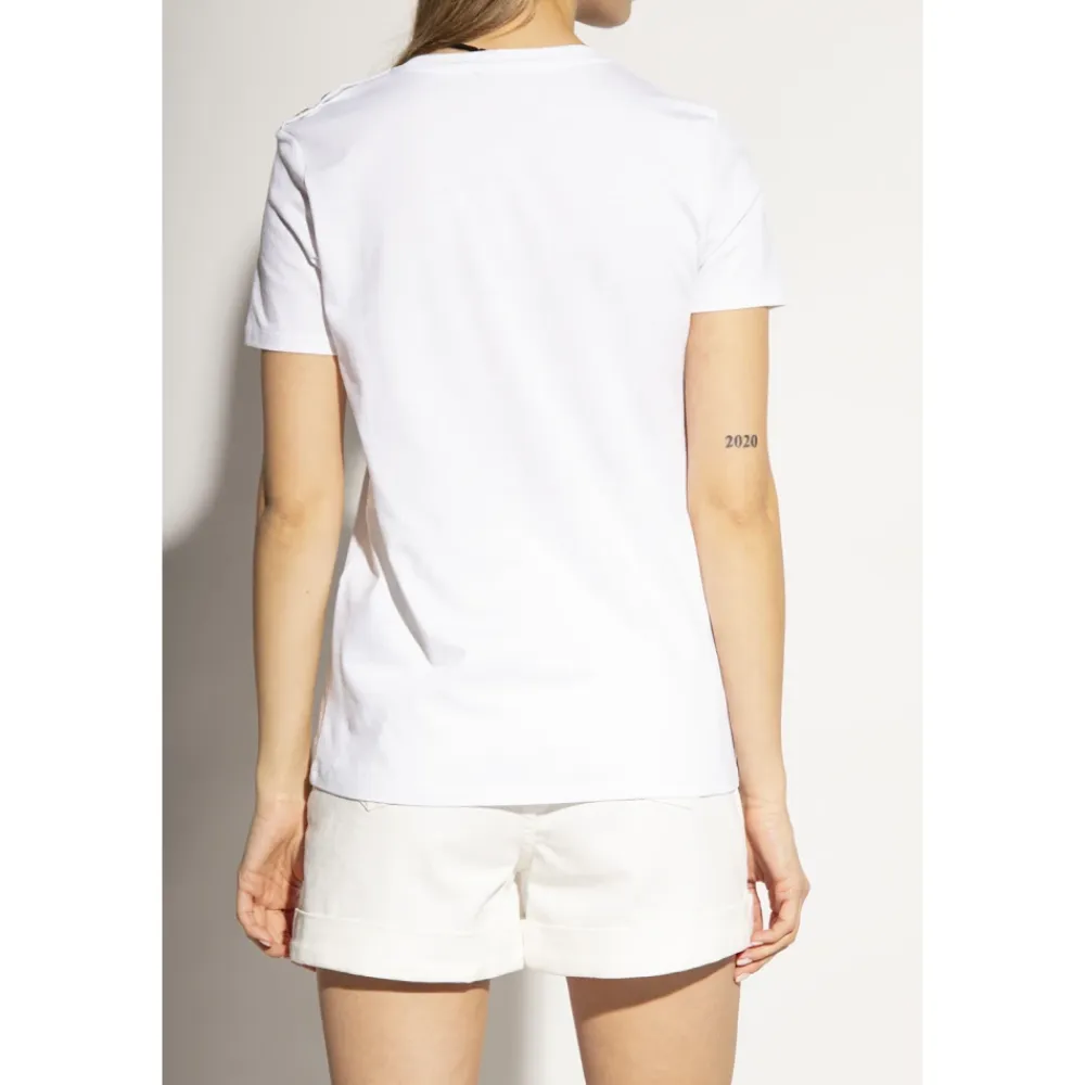 T-Shirts<Balmain T-shirt med logo Hvid