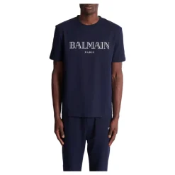 T-Shirts^Balmain T-shirt med Paris-print Blå