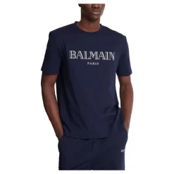 T-Shirts^Balmain T-shirt med Paris-print Blå