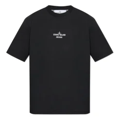 T-Shirts<Stone Island T-shirt med print Sort