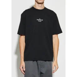 T-Shirts<Stone Island T-shirt med print Sort