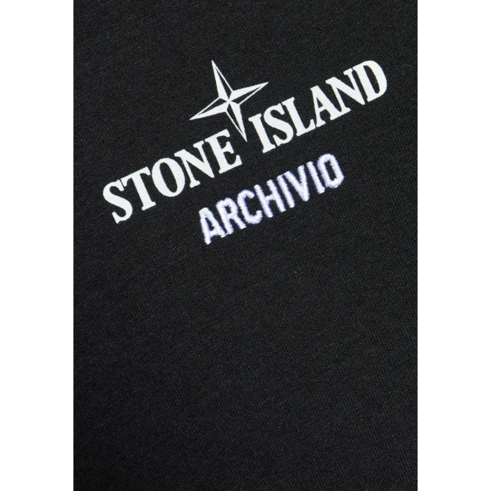 T-Shirts<Stone Island T-shirt med print Sort