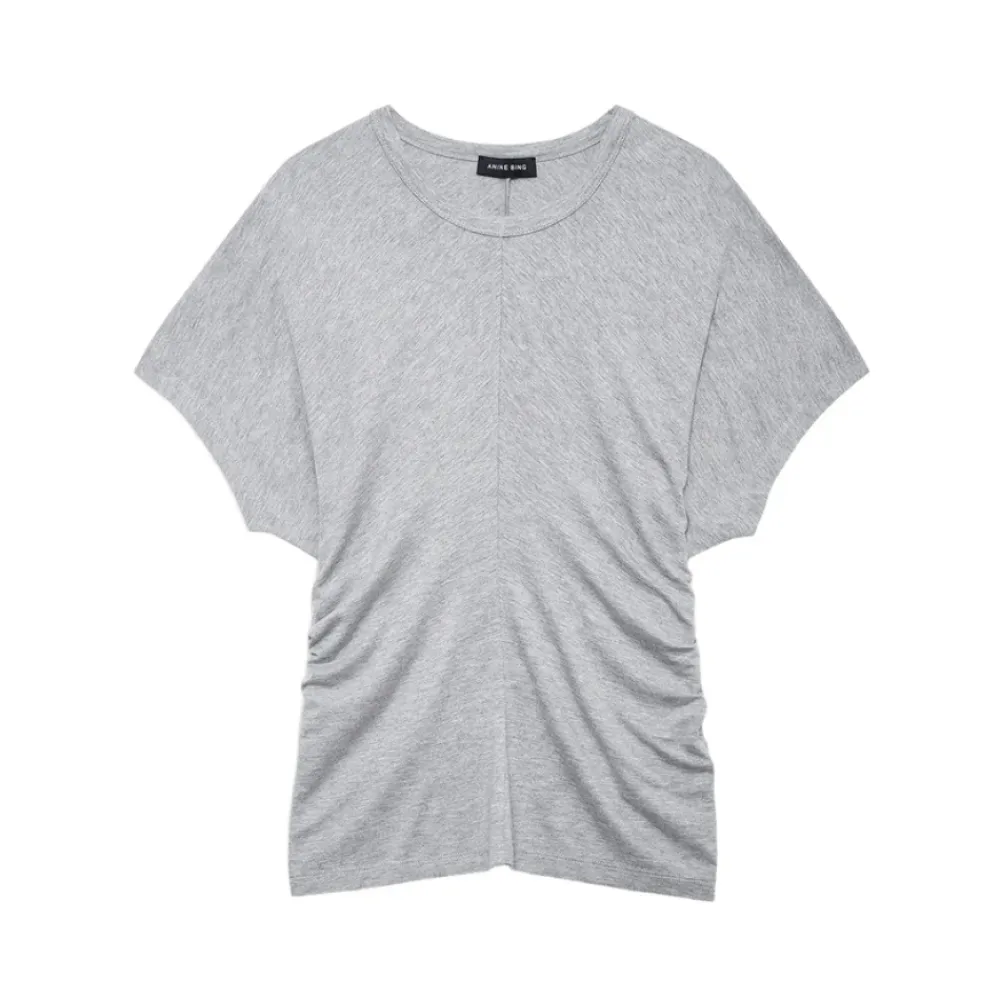 T-Shirts^Anine Bing T-shirt med rynket side Grå
