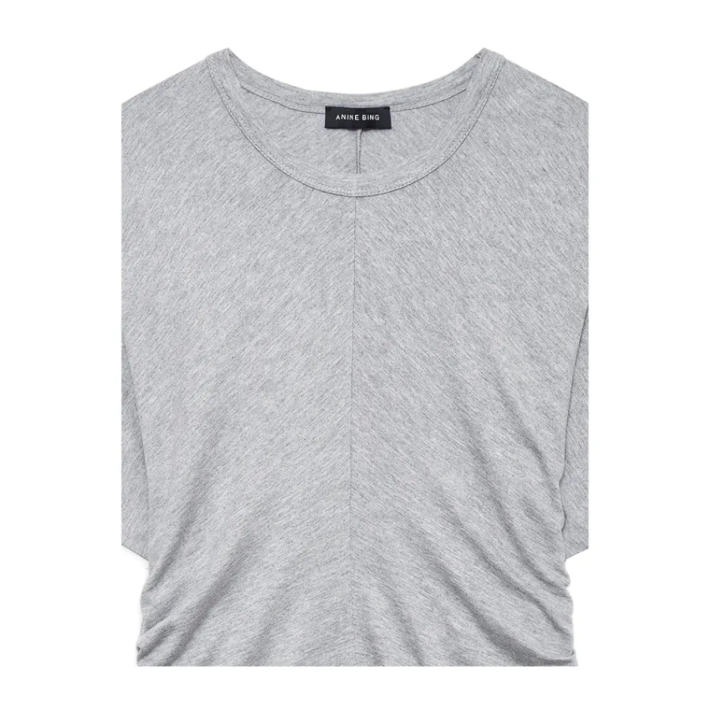 T-Shirts^Anine Bing T-shirt med rynket side Grå