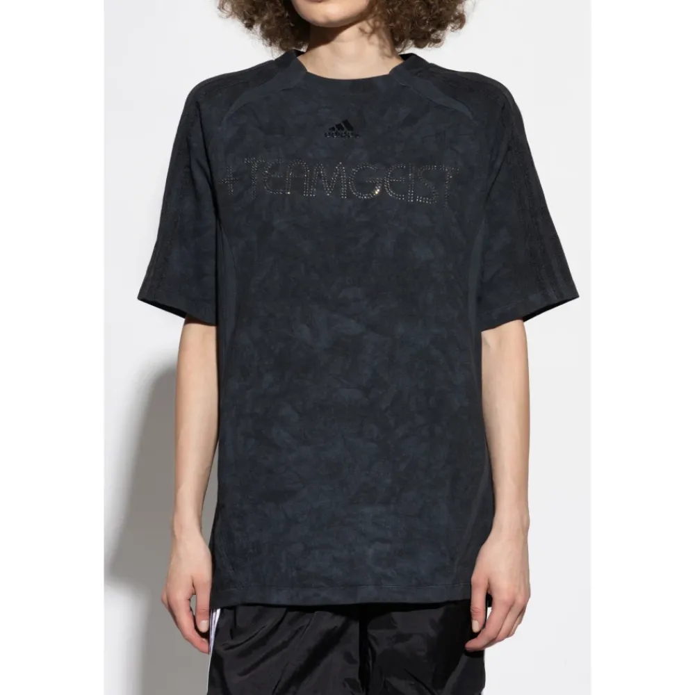 T-Shirts^Adidas Originals T-shirt med skinnende applikationer Sort